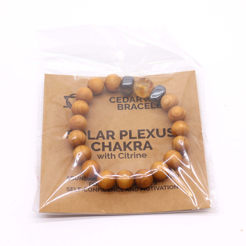 Cedarwood Solar Plexus Chakra Bangle with Citrine – view 4