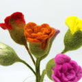 Set of 6 Felt Rose Stems - Assorted Colours