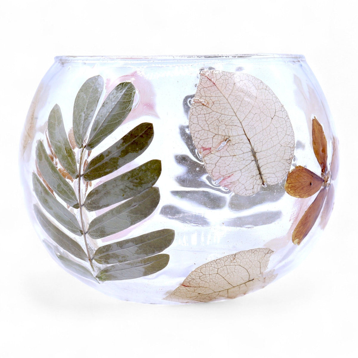 Natural Floral Glass Bowl Candle Holder - Primavera 8x10cm – view 7