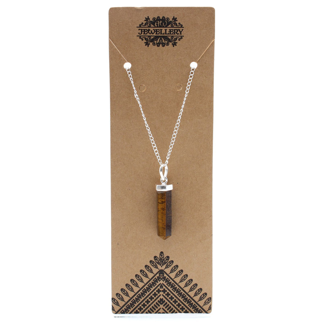 Tiger Eye Point Pendant Necklace – view 3