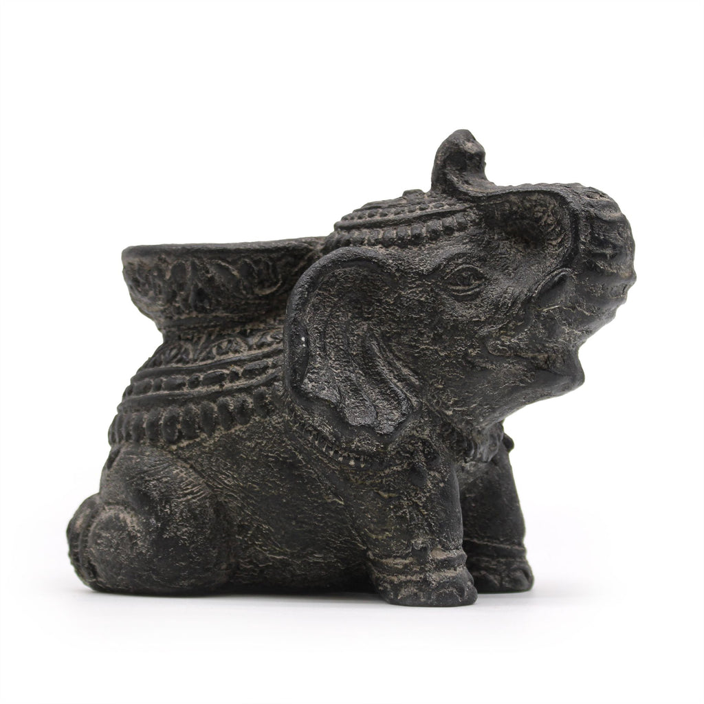 Elephant Incense and Candle Holder in Black Antique – view 3