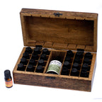 Carved Mango Wood Essential Oil Box - Long, Holds 24 Plus One – view 2