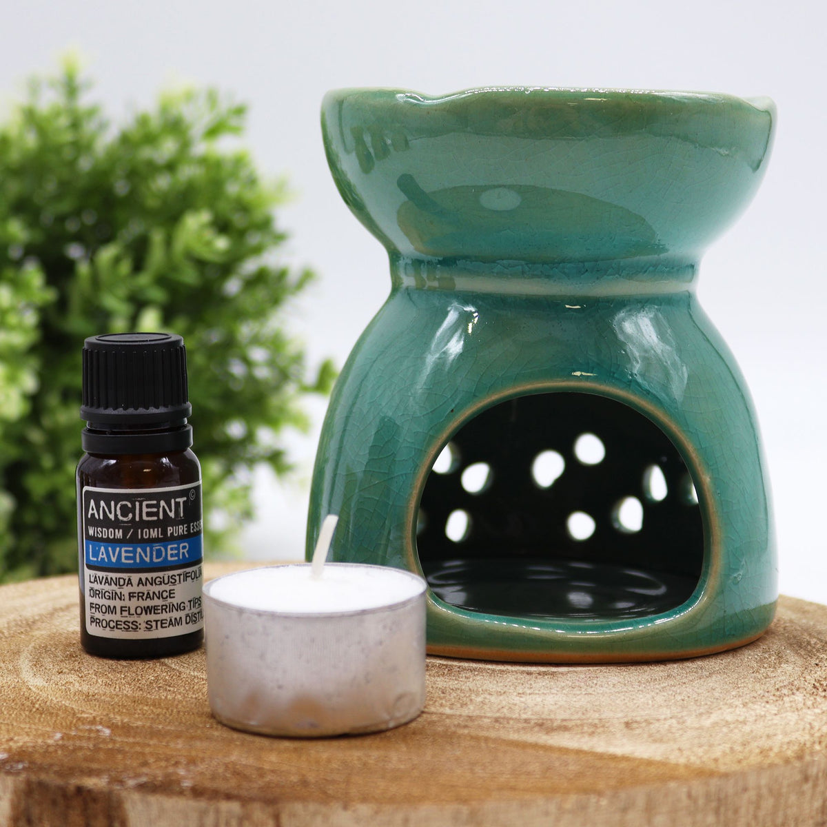 Tree of Life Ceramic Oil Burner - Blue – view 4