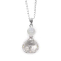 Rock Quartz Healing Hands Gemstone Pendant Necklace