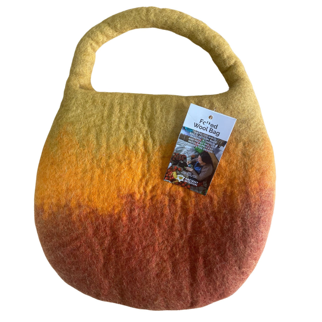 Water Felted Bee Bag - Sunrise Orange, One Handle – view 3
