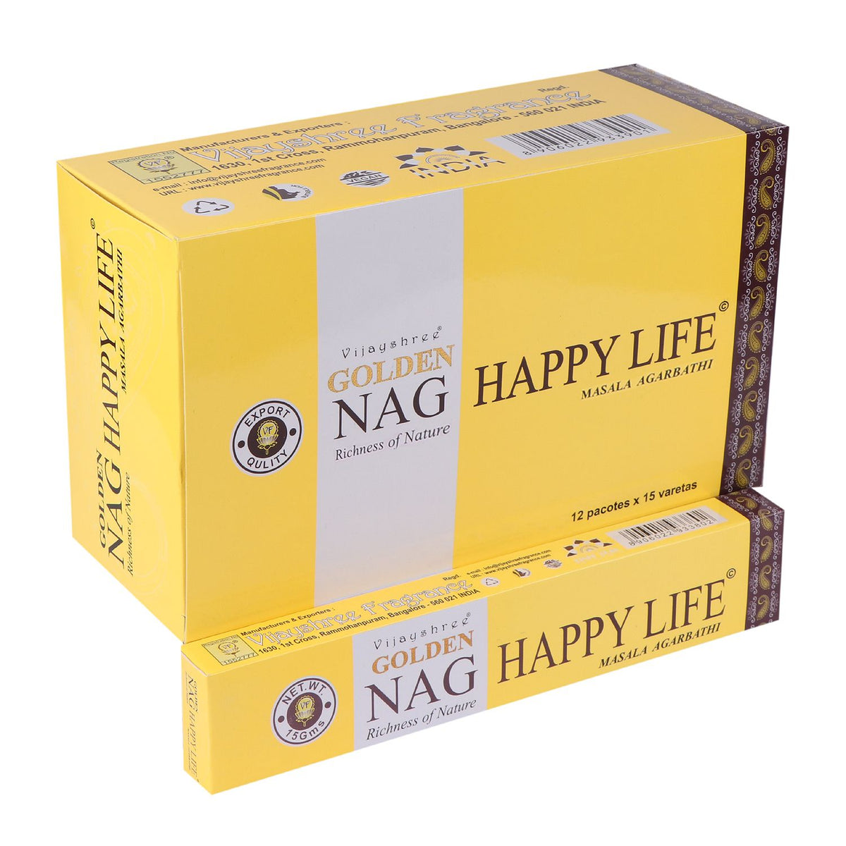 Golden Nag Happy Life Incense Sticks 15g Pack