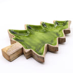 Green Enamel Tree Wooden Bowl - 25 x 19 cm – view 8