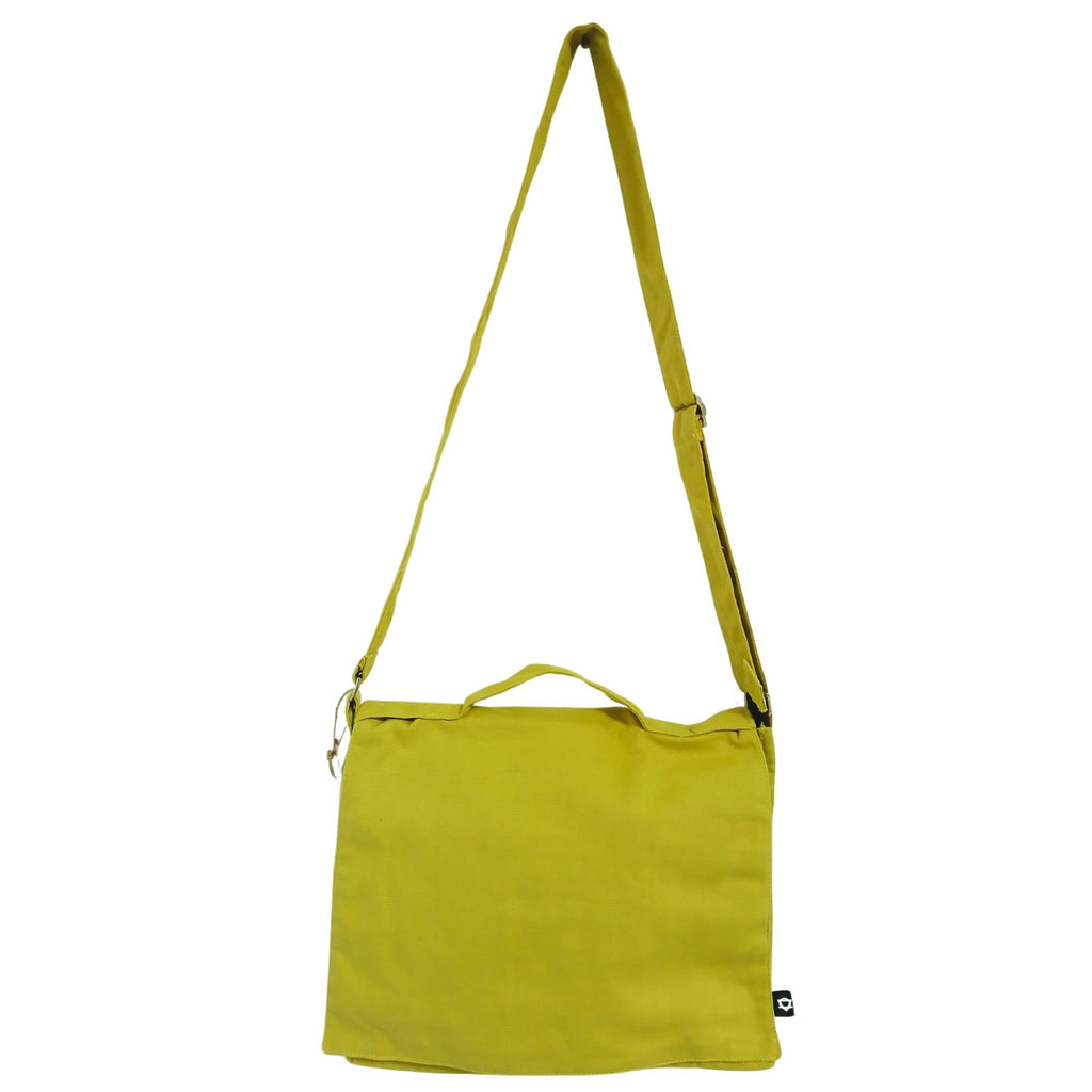 Cotton Canvas Laptop Messenger Bag - Mustard – view 3