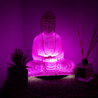 Meditation Buddha Glow Lamp - Cherry Crackle, Oval Stand – view 5