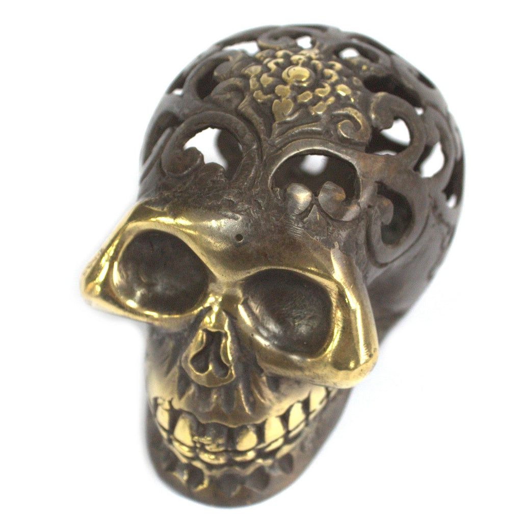 Vintage-Finish Brass Skull – Large – view 7