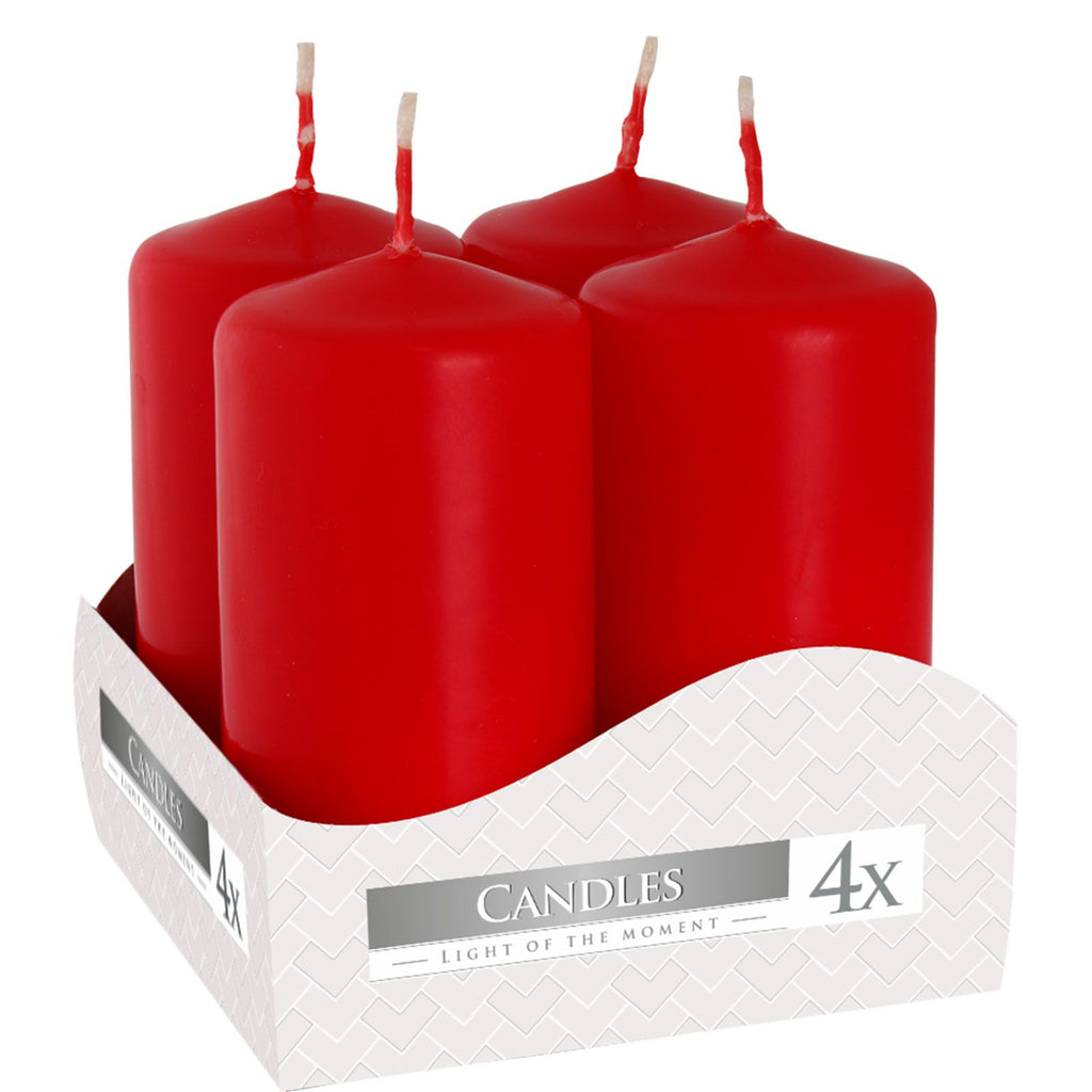 Red Pillar Candles 40x80mm Set of 4 – view 4