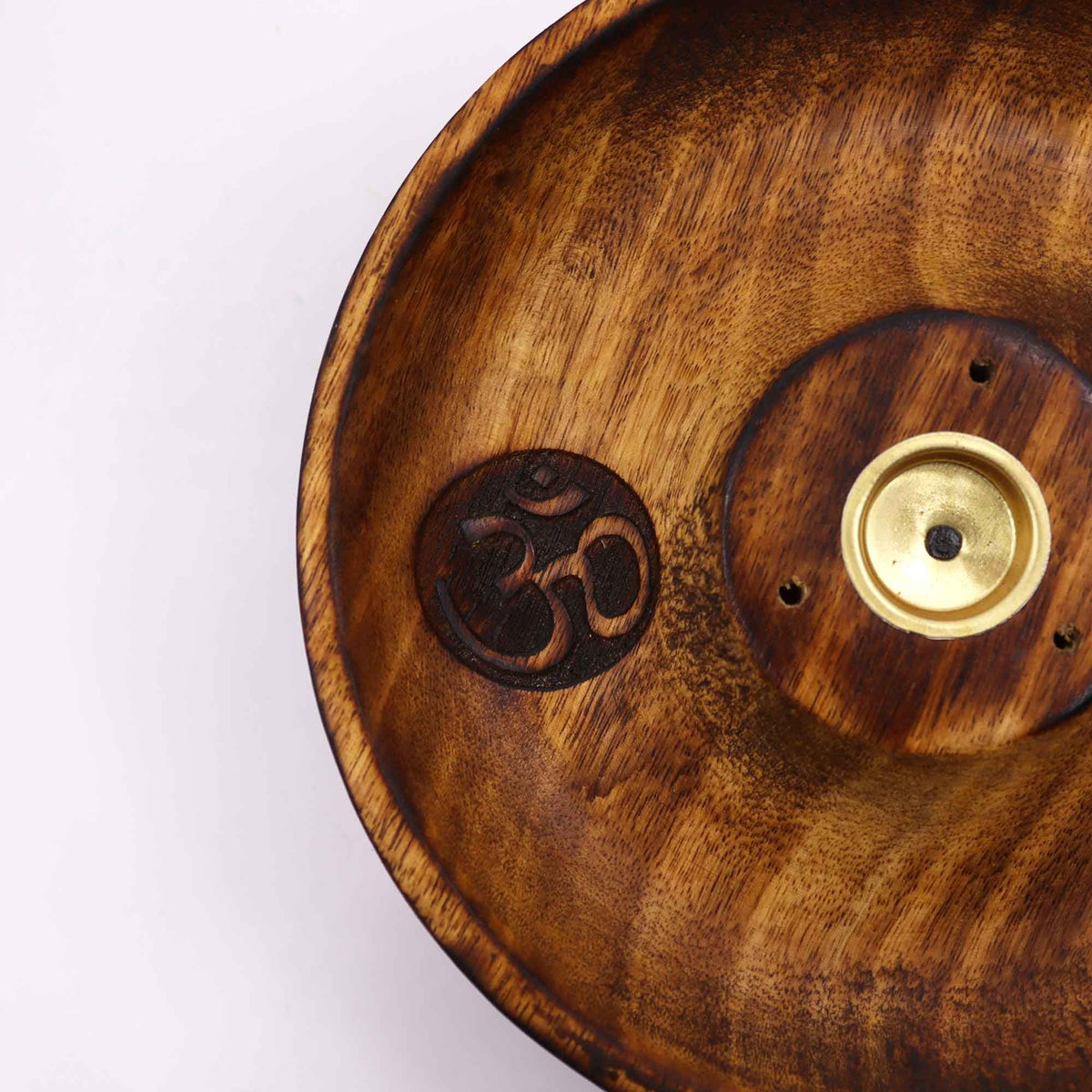 Om Incense Stick & Cone Burner Disc - Mango Wood – view 3