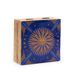 Enamelled Mango Wood Square Box 13.5x13.5x6cm - Alt – view 2