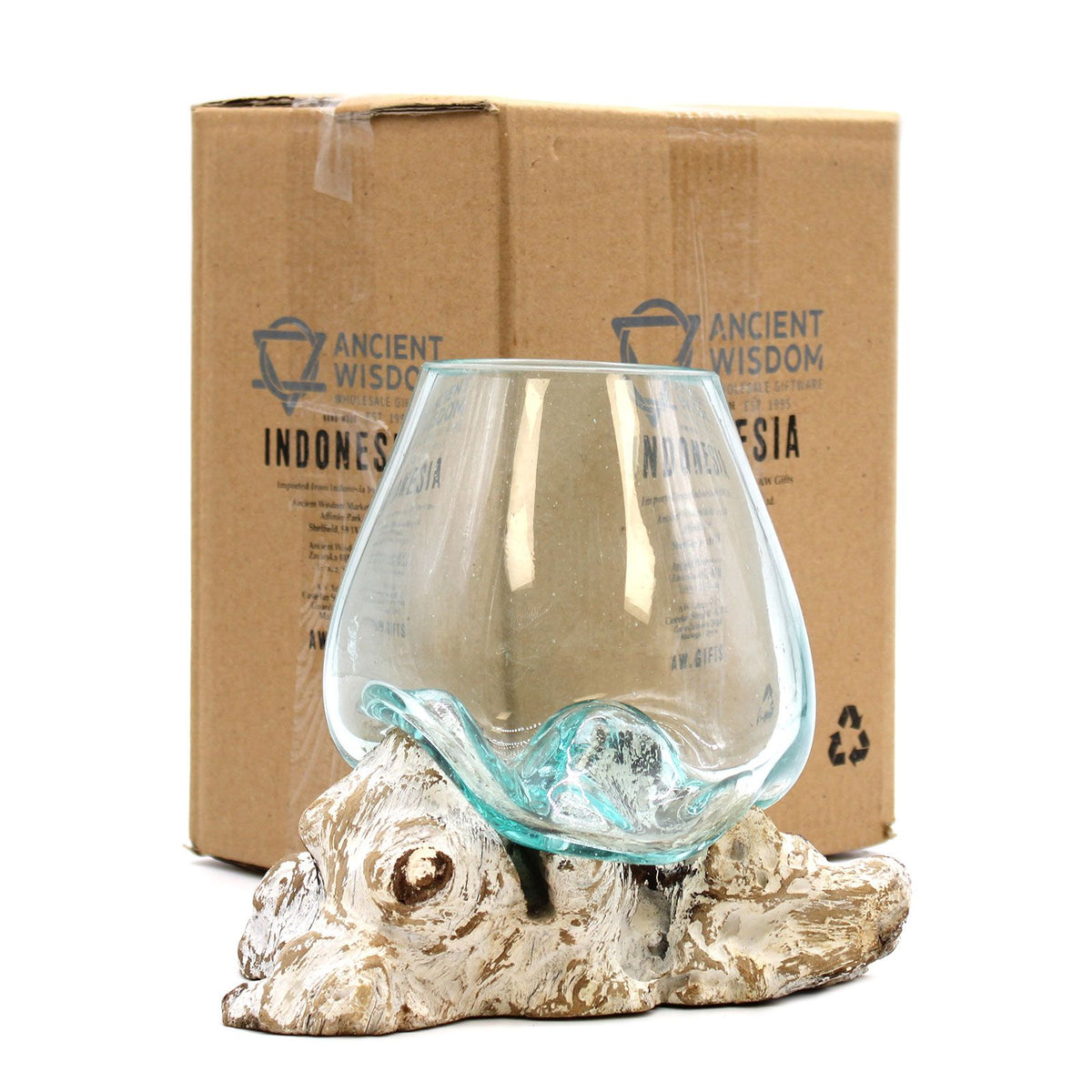 Molten Glass Bowl on Whitewash Wood - Large – view 2