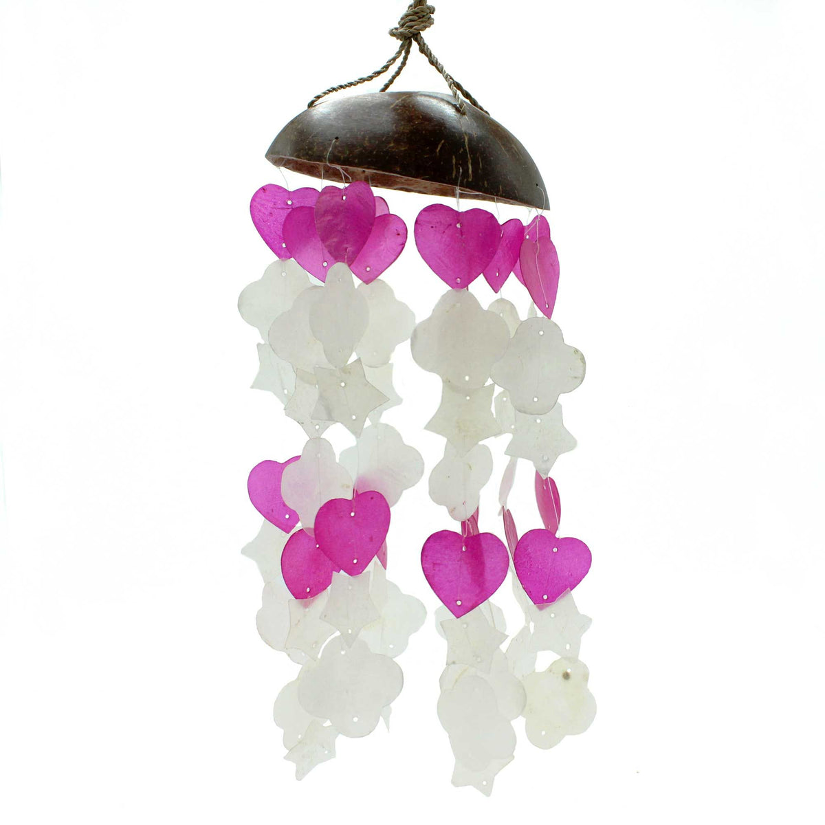 Coconut & Capiz Shell Wind Chime, Mixed Shapes, 35cm – view 2