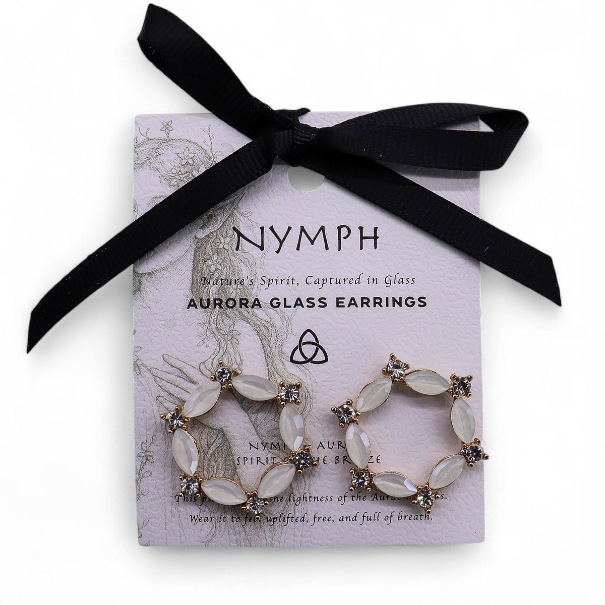 Nymph Pearl Loop Vintage Glass Earrings – view 7