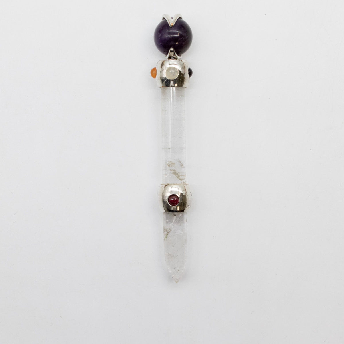 Celestial Prism Wand - Amethyst Moving Sphere - 12cm