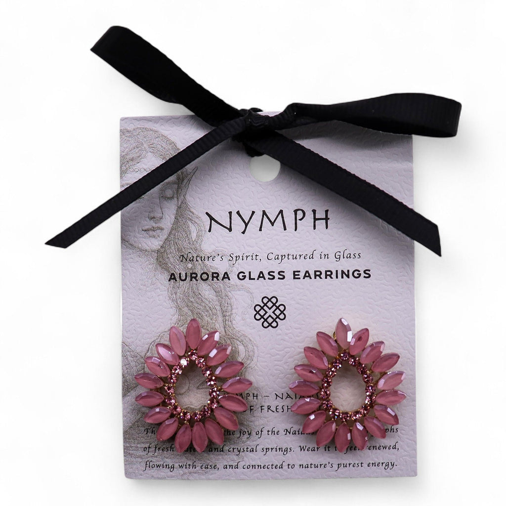 Soft Pink Vintage Glass Loop Earrings – view 4