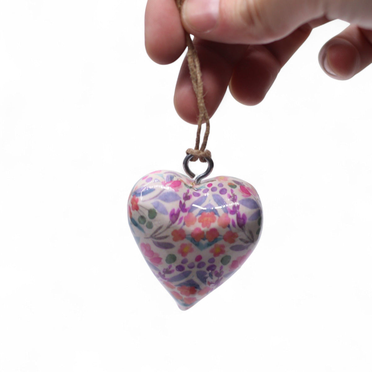 Large Wood Heart Decoration, Pretty Floral, Glass Jar – view 4