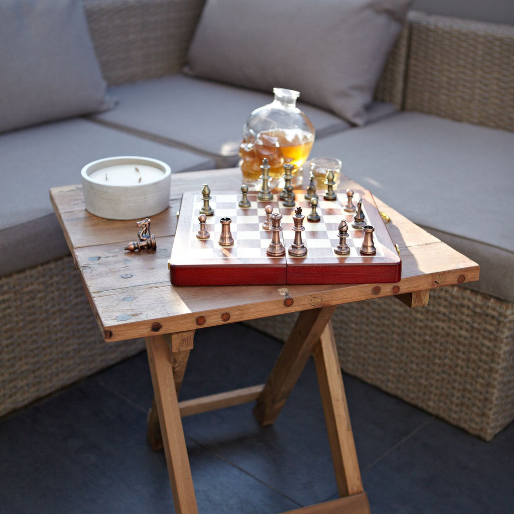 Square Folding Coffee Table, Recycled Teak - 50 cm – view 6