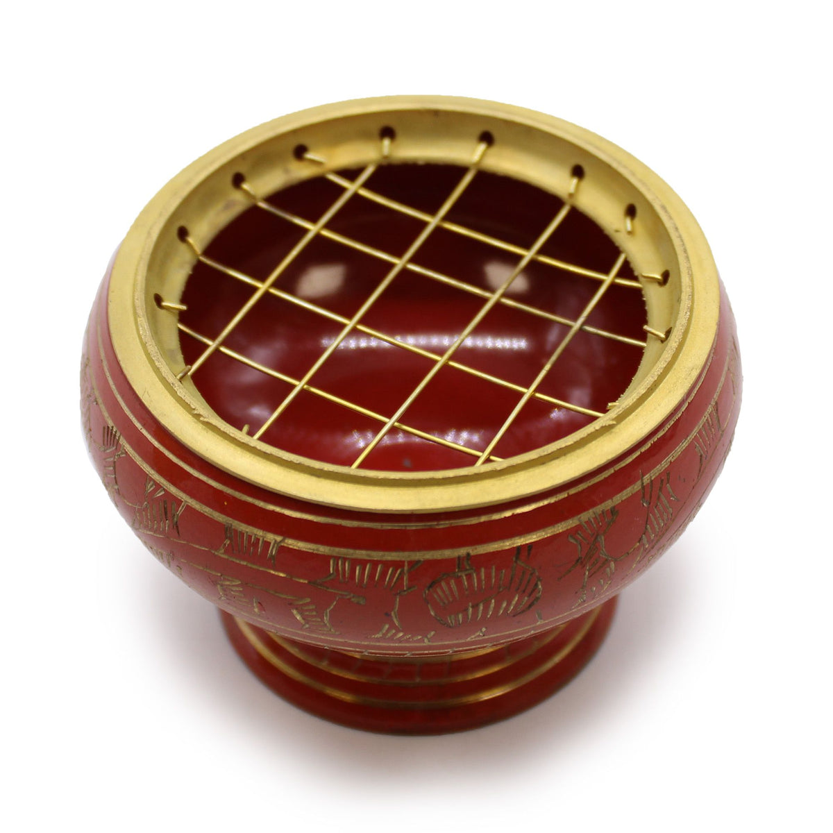 Sacral Chakra Tall Brass Charcoal Incense Jar