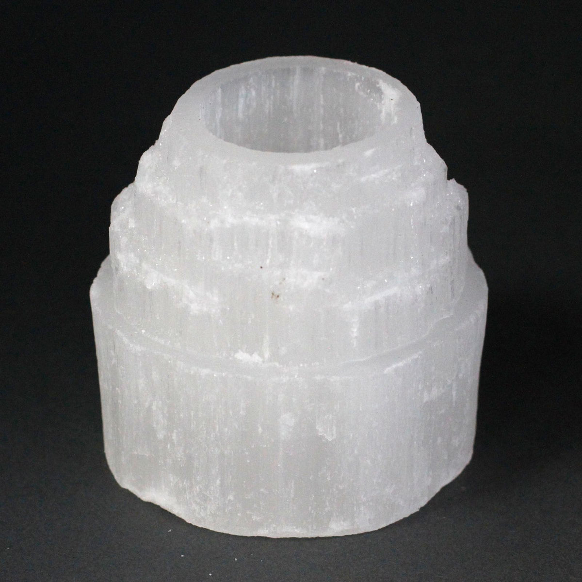 Selenite Mountain Top Candle Holder - 8 cm – view 4