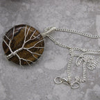 Tree of Life Tiger Eye Gemstone Necklace
