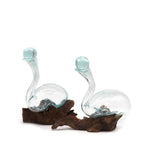 Molten Glass Wine Decanter on Wood