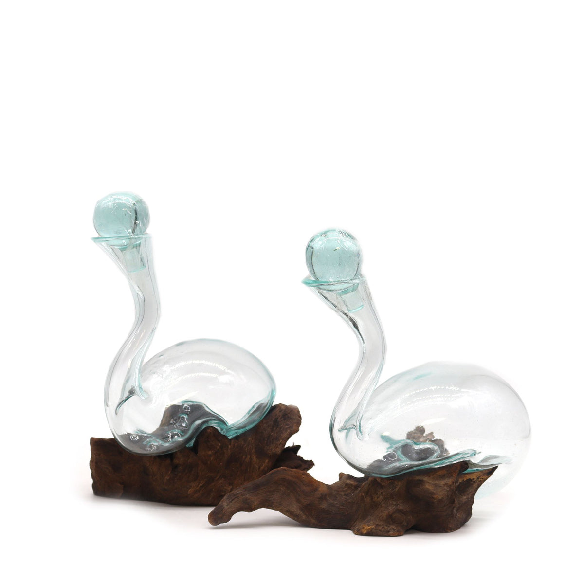 Molten Glass Wine Decanter on Wood