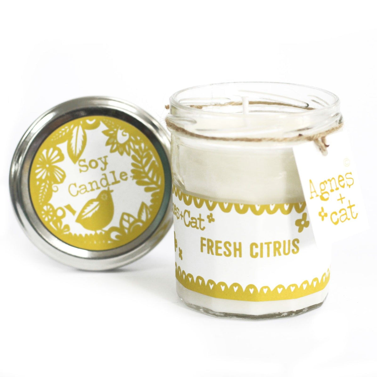 Soy Wax Jam Jar Candle - Citrus, 220 ml