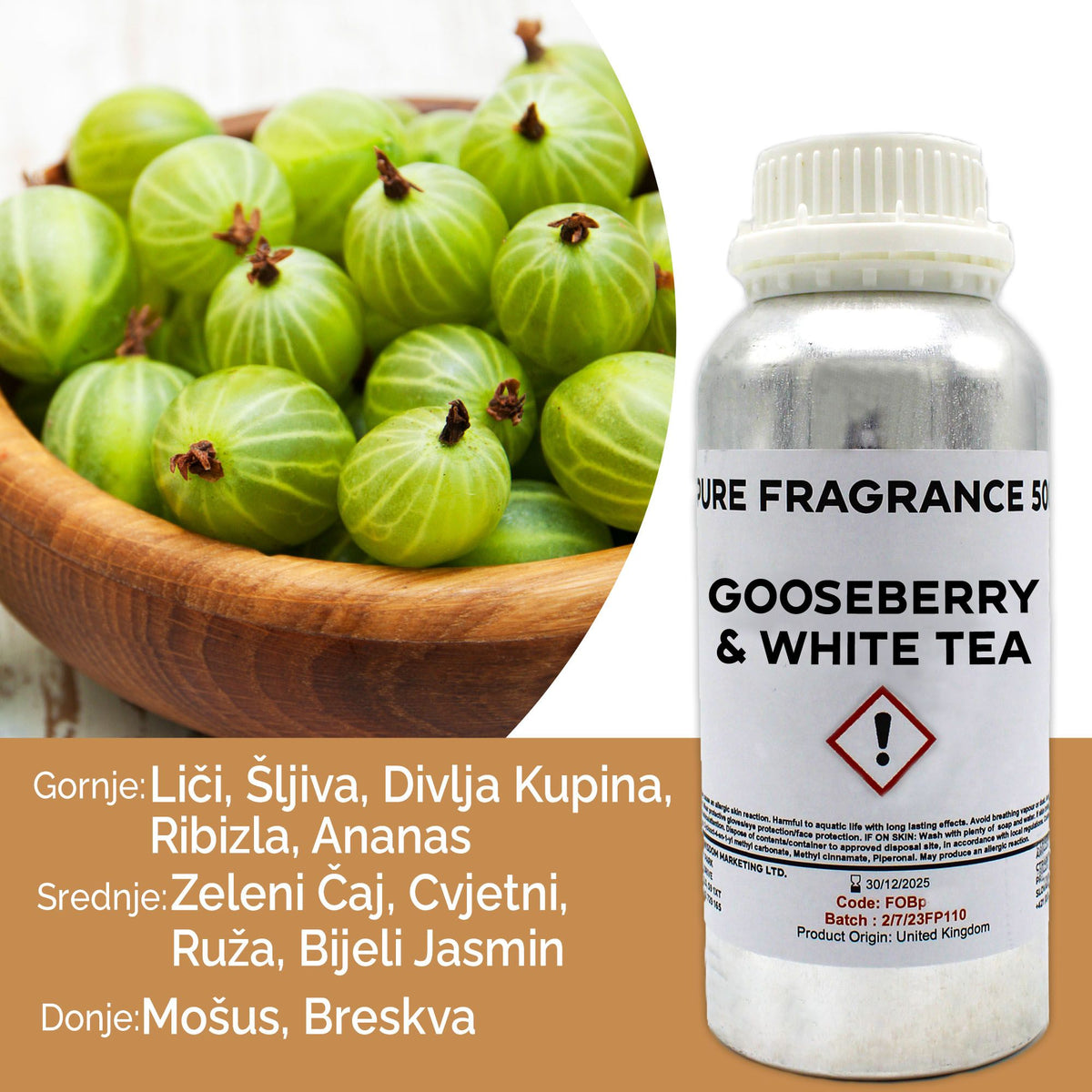Gooseberry & White Tea Pure Fragrance Oil - 500ml – view 6