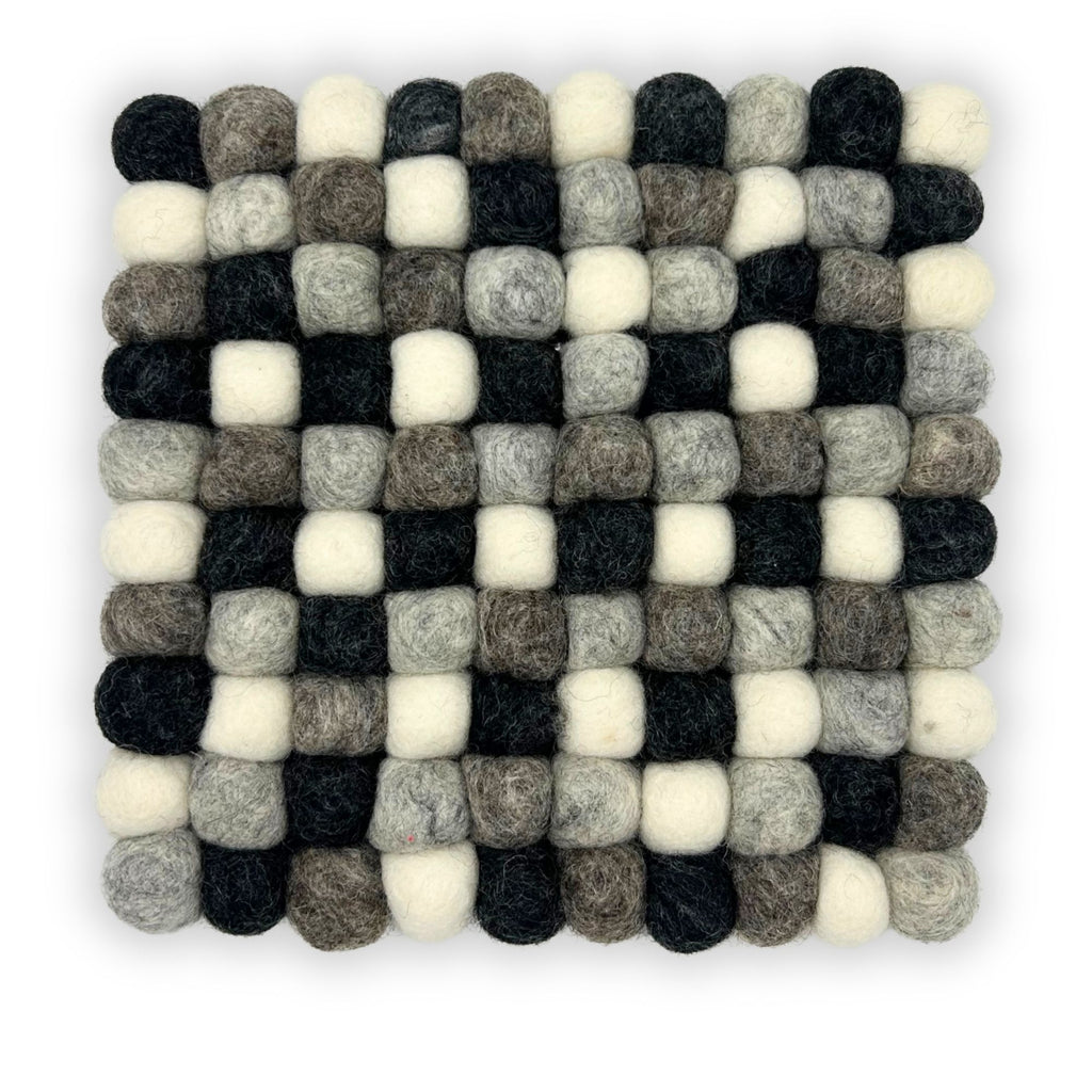 Square Felt Placemat 20cm Grey Multi Tones – view 3