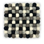 Square Felt Placemat 20cm Grey Multi Tones – view 3