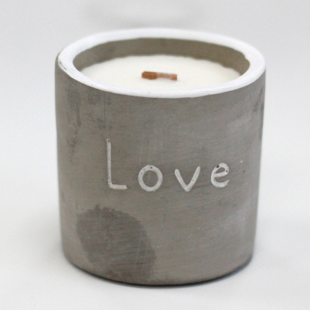 Concrete Wooden Wick Candle - Love, Purple Fig & Cassis – view 3