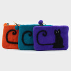Cat Face Felt Zipper Pouches - Pack of 3 – view 2