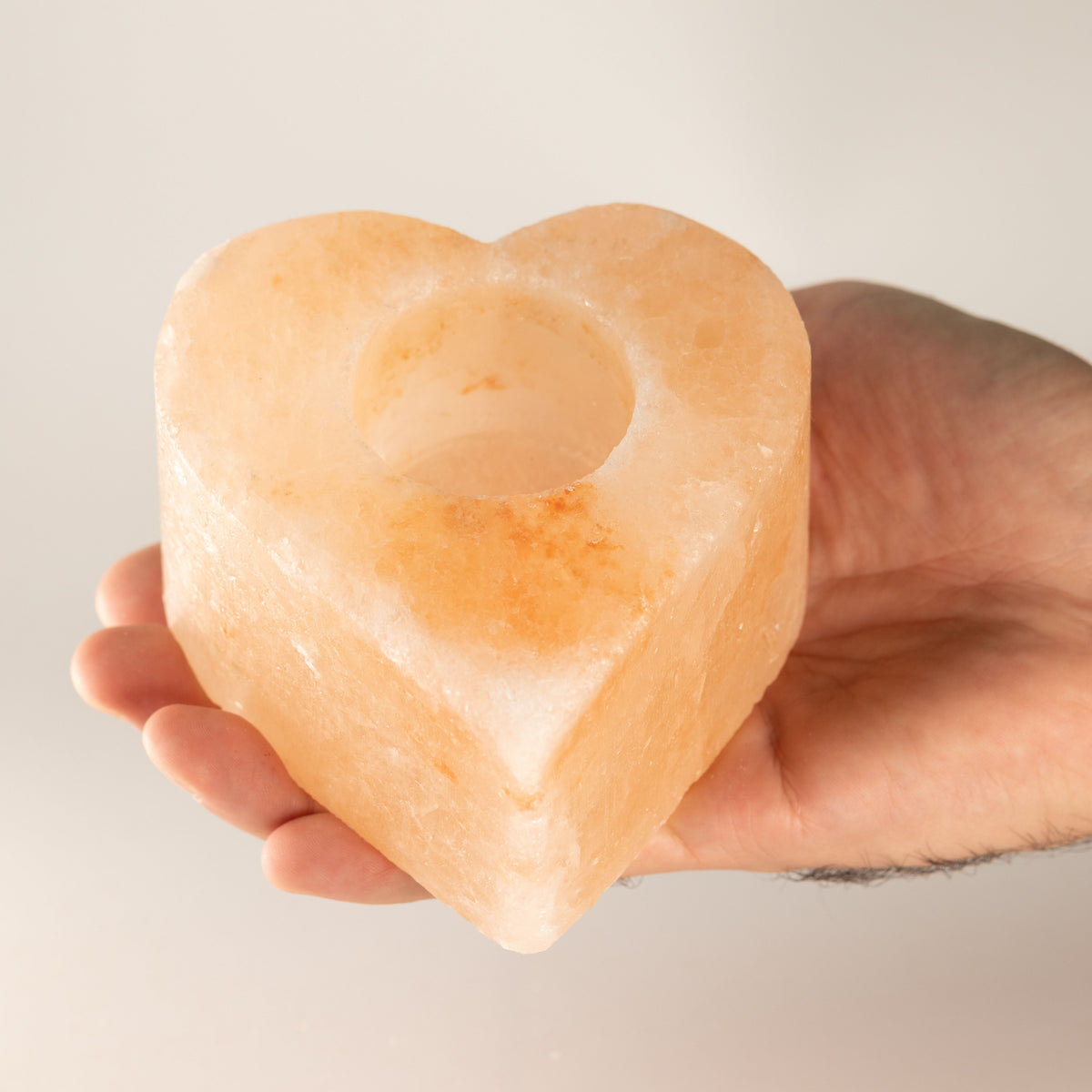 Himalayan Salt Candle Holder - Medium Heart – view 2