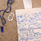Big Cotton Shopping Bag 38x42cm Sea Life Print – view 3