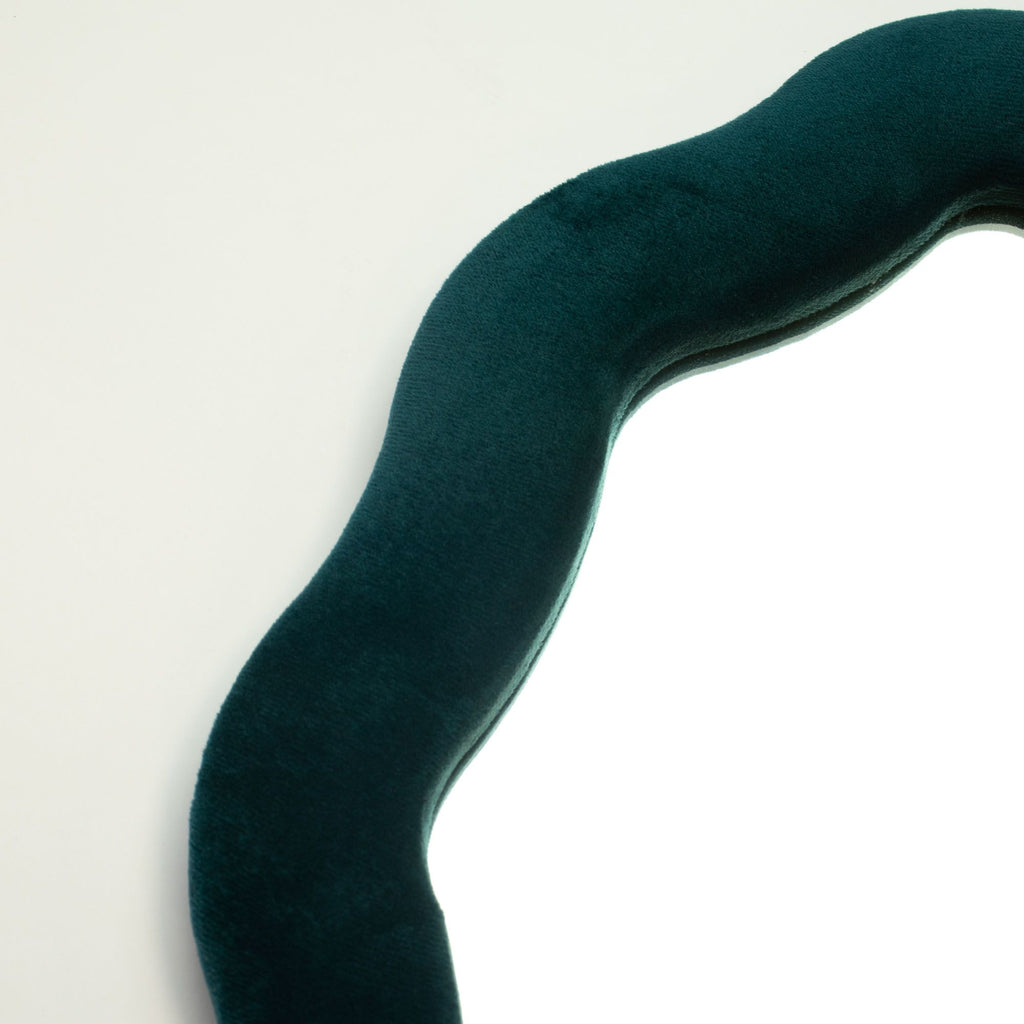 Squiggly Oval Pebble Mirror - Royal Teal - 20.5x32.5cm