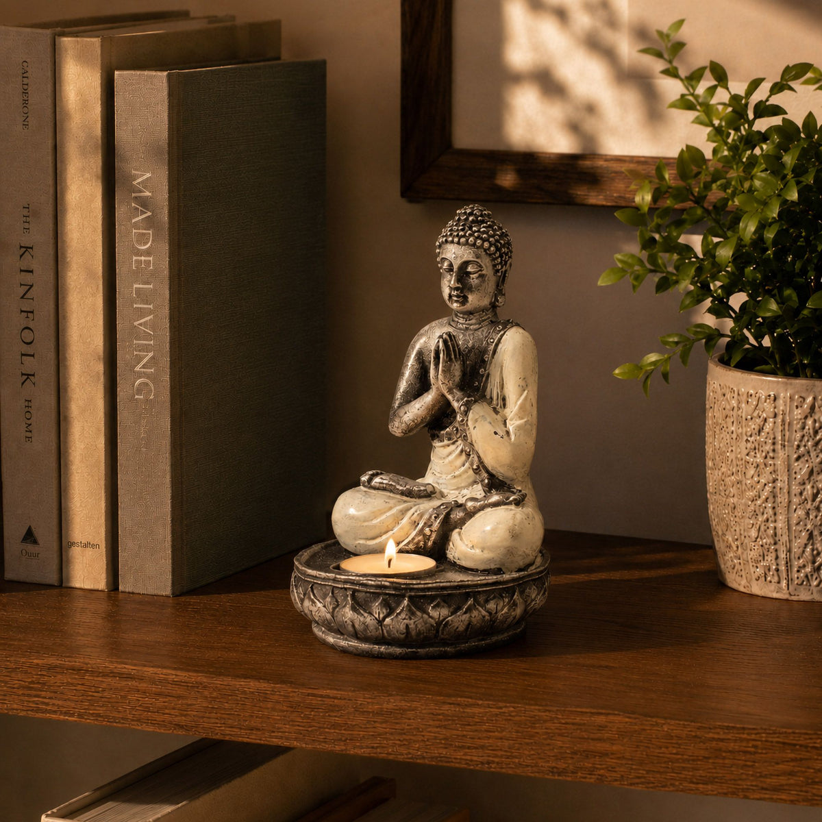 White Buddha Candle Holder - Medium – view 3