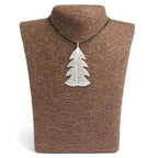 Festive Fir Real Leaf Necklace - Silver – view 2