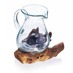 Molten Glass Water Jug on Wood – view 3