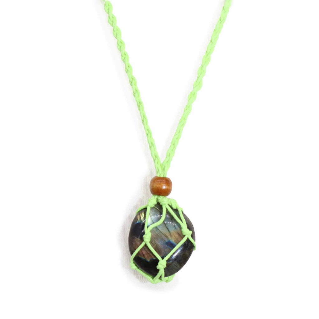 Waxed Cotton Necklace Cord 45cm - Green – view 6