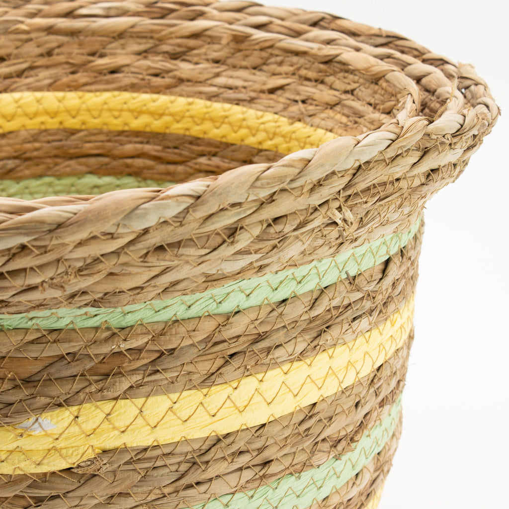 Seagrass Vase-Shaped Baskets, Yellow and Green, Set of 3 – view 7