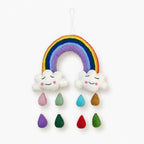 Handmade Felt Mobile, Rainbow Happy Clouds – view 3