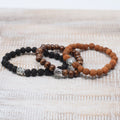 Brown Wood Beads Bracelet with Buddha Charm