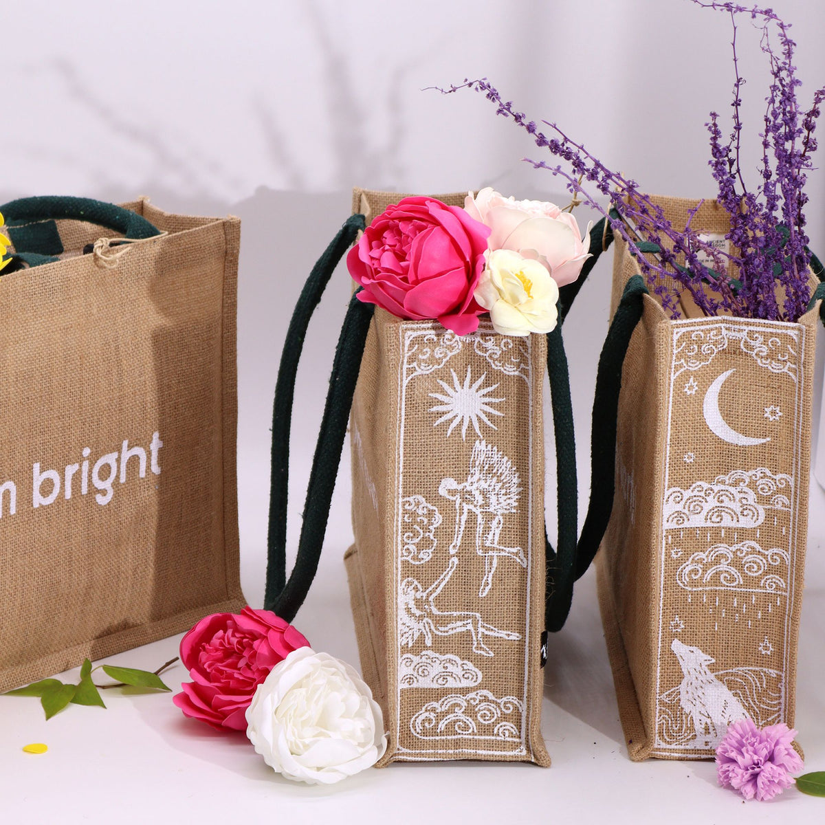 Hop Hare Jute Bag - I am Brave – view 3