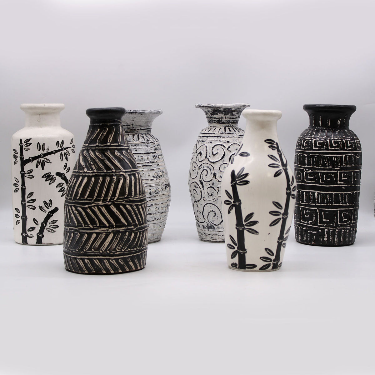 Bamboo Motif Straight Vase - Natural – view 6
