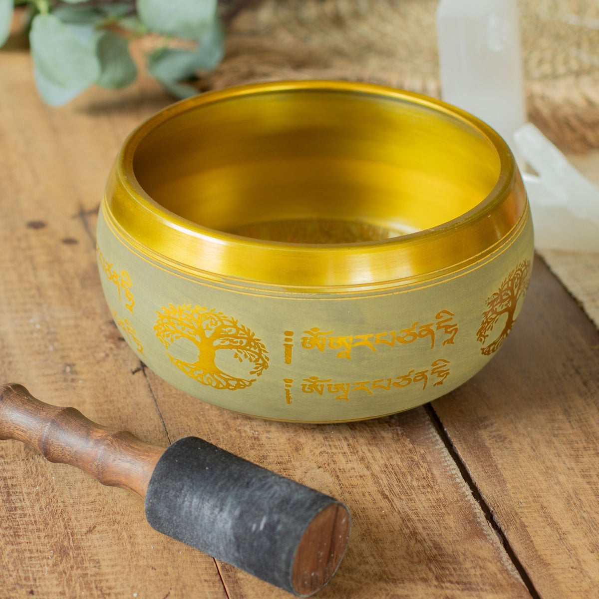 Large Aluminium Singing Bowl - Buddha Tree of Life, Copper (19cm) – view 4
