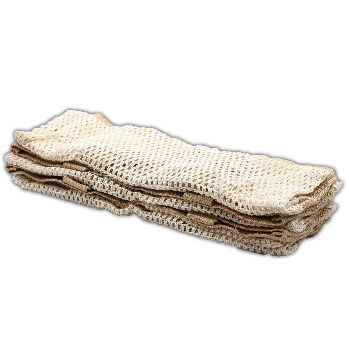 Cotton and Jute Mesh Shopping Bag, Natural – view 5