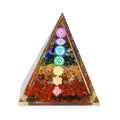 Orgonite Pyramid 7.5cm - Copper Bars and 7 Chakra Chips
